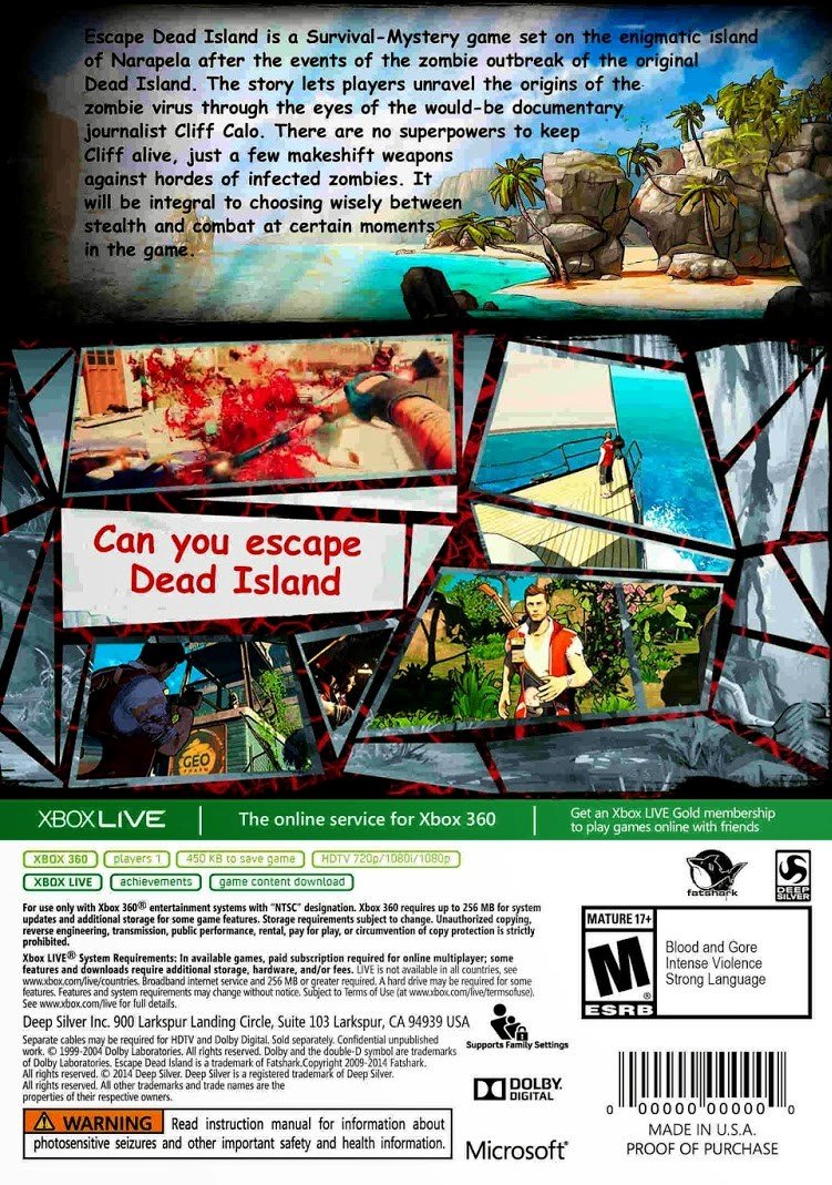 Escape Dead Island 360 New – Iceman Video Games