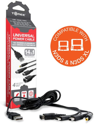 Tomee Universal Power Cable for New 2DS XL/ New 3DS/ New 3DS XL/ 2DS/ 3DS XL/ 3DS/ DSi XL/ DSi/ DS Lite/ DS/ GBA SP/ PSP 3000/ PSP 2000/ PSP 1000