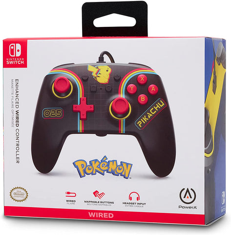 Switch Controller Enhanced Wired Power A Pokemon Pikachu Arcade New