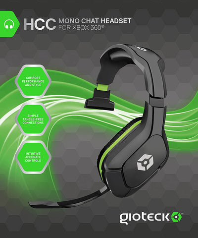 360 Headset Wired Gioteck Hcc Mono Chat New
