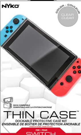 Switch Thin Case Nyko Clear & Tempered Glass Screen Protector New