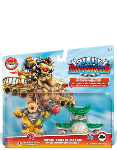 Skylanders - Superchargers - Hammer Slam Bowser-Clown Cruiser New