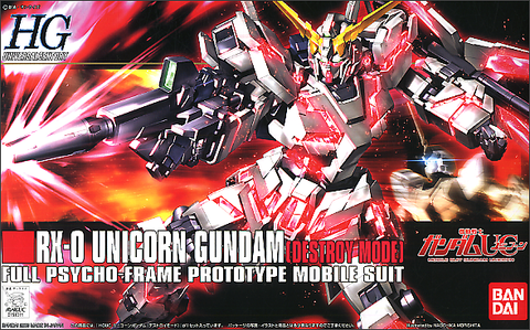 Gundam HGUC - RX-0 Unicorn Gundam (Destroy Mode) - 1/144 Scale Model Kit New