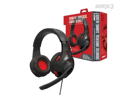 Headset Universal Gaming Armor 3 Black & Red PS4 PS5 Xbox One Xbox Series X Nintendo Switch PC New