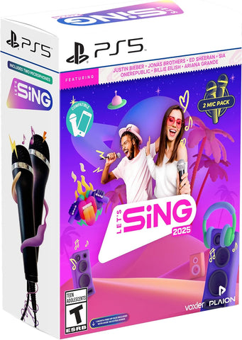 Lets Sing 2025 2 Microphone Bundle PS5 New