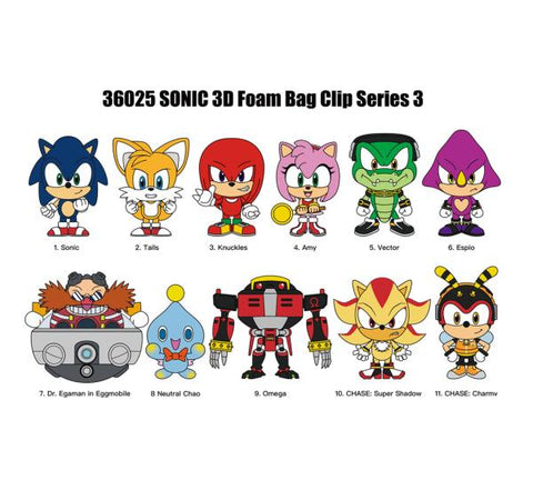 3D Foam Bag Clip Sonic Series 3 New