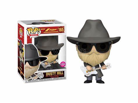 Funko Pop Rocks ZZ Top Dusty Hill Flocked Slight Damage To Box New
