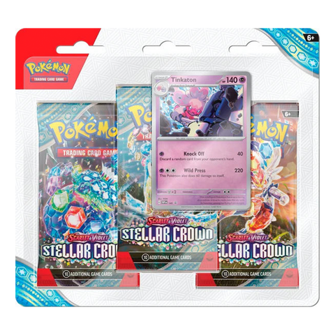 Pokemon Scarlet & Violet Stellar Crown 3 Pack Tinkaton New