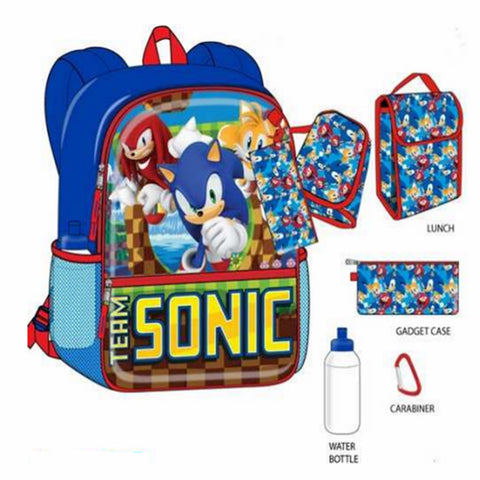 Team Sonic 5 Piece Set Backpack New