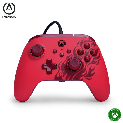 Xbox One Controller Wired Power A Red Flame New