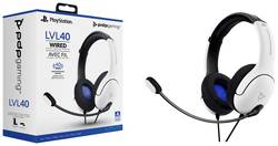PS4 Headset Wired PDP LVL 40 Stereo White New