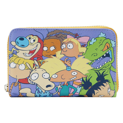 Loungefly Nickelodeon Nick 90s Allover Print Zip-Around Wallet New