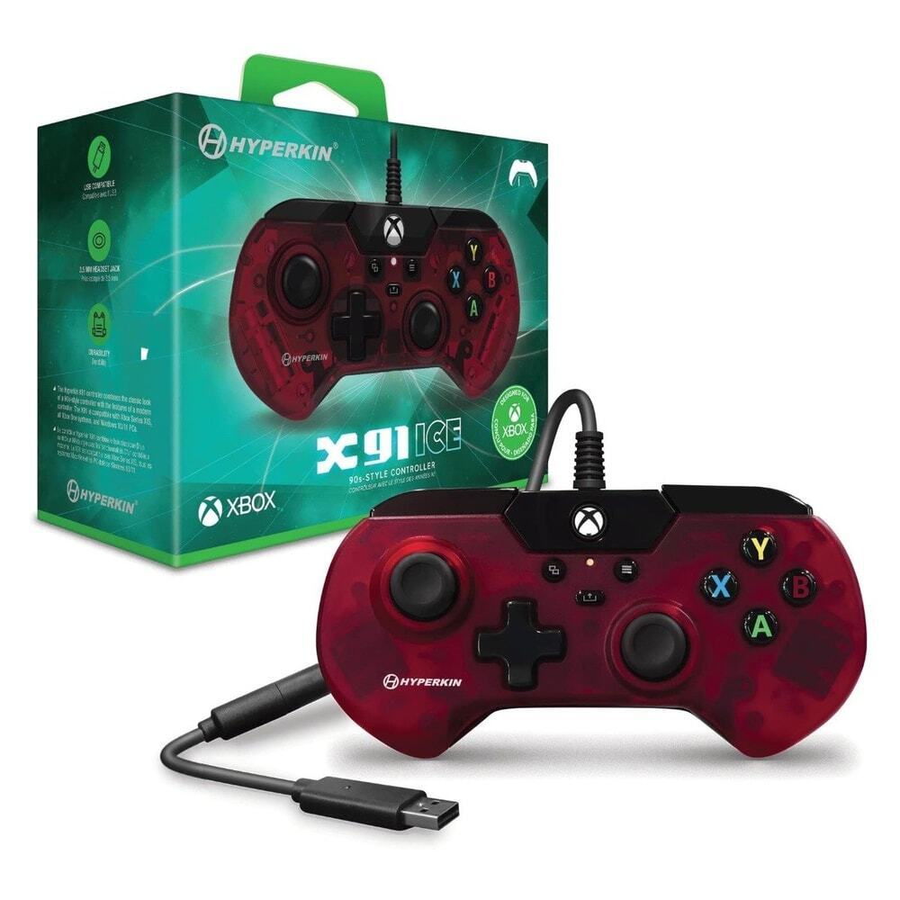 Xbox Series Controller Wired Enhanced Hyperkin X91 Ice Ruby Red New ...