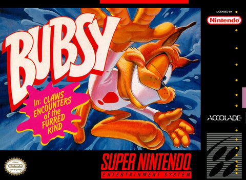 Bubsy in Claws Encounters of the Furred Kind SNES Used Cartridge Only