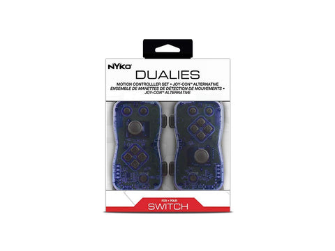 Switch Controller Wireless Nyko Dualies Blue White Set New