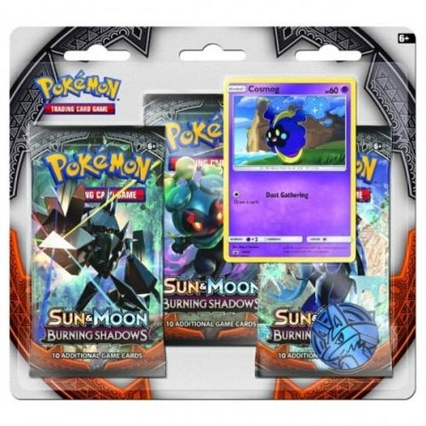 Pokemon Sun & Moon Burning Shadows 3 Pack With Cosmog Foil Card & Coin