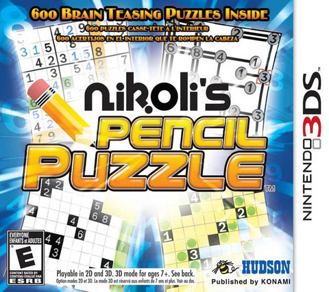 Nikolis Pencil Puzzle 3D 3DS Used Cartridge Only