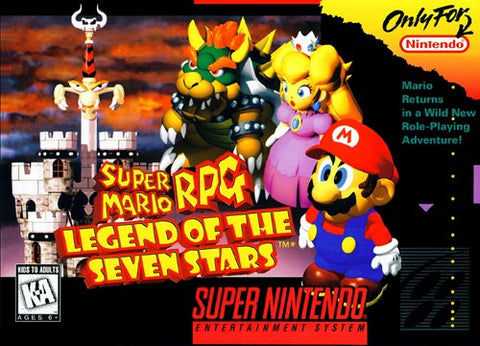 Super Mario RPG Legend of the Seven Stars (damaged label & front cartridge) SNES Used Cartridge Only