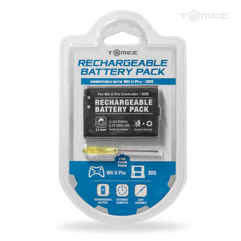 3DS & WiiU Pro Controller Rechargable Battery Pack Replacement Tomee New