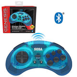 Sega Controller 8 Button Wireless Bluetooth RetroBit Blue New