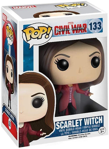 Funko Pop Marvel Civil War Captain America Scarlet Witch Slight damage to box New
