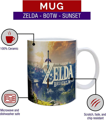 Zelda Breath Of The Wild Hyrule Sunset Ceramic Mug New