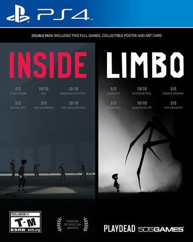Inside and Limbo Playdead Adventure Pack Double Pack PS4 Used