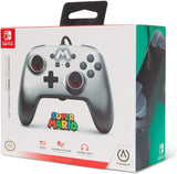 Switch Controller Wired Power A Silver Mario New
