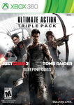 Ultimate Action Triple Pack Just Cause 2 Sleep Dogs Tomb Raider 360 Used