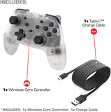 Switch Controller Wireless Nyko Core Controller Clear with Turbo Function New