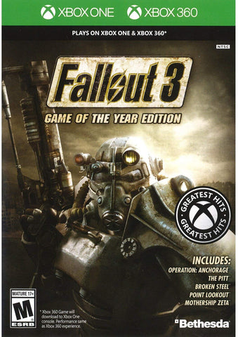 Fallout 3 Game Of The Year Edition DLC On Disc 360 Disc XB1 Case Xbox One Used