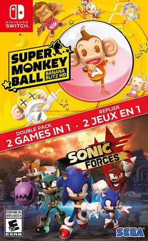 Sonic Forces & Super Monkey Ball Banana Blitz Hd Double Pack Switch New