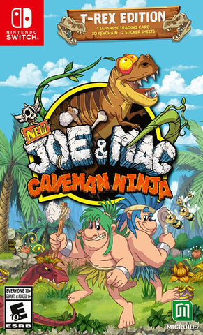New Joe & Mac Caveman Ninja T-Rex Edition Switch New