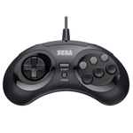 Genesis Controller 8 Button Wired RetroBit Sega USB Black New