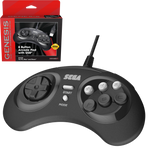 Genesis Controller 8 Button Wired RetroBit Sega USB Black New