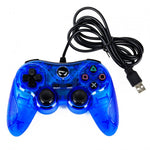 PS3 Controller Wired USB Ttx Blue Transparent New