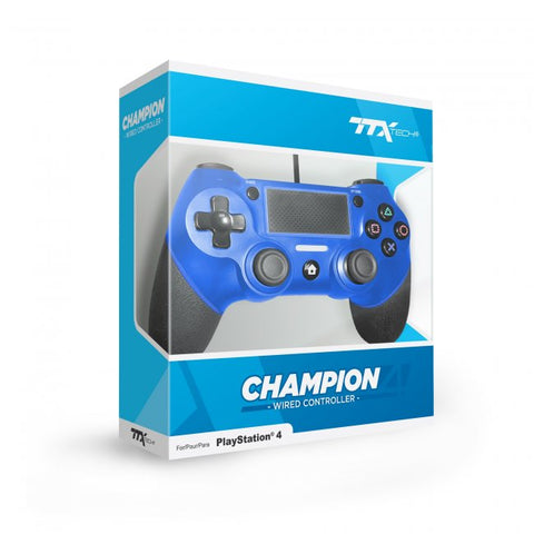 PS4 Controller Wired Ttx Champion Blue New