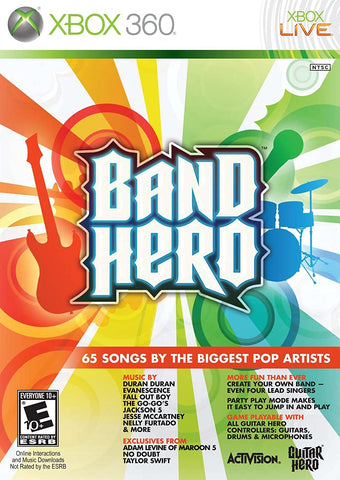 Band Hero Game Only Instruments Required 360 Used