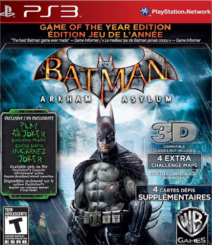 Batman Arkham Asylum Goty Dlc On Disc PS3 New