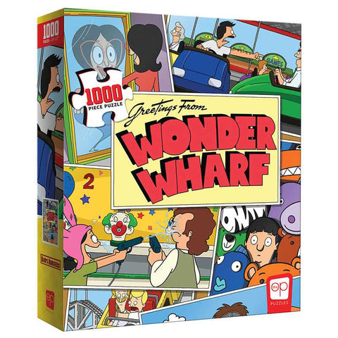 Bobs Burgers Greetings From Wonder Wharf Deluxe 1000 Piece Puzzle New