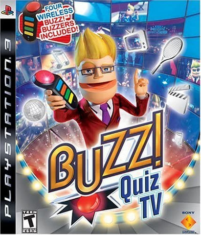 Buzz Quiz TV Bundle Game & 4 Wireless Remotes & USB PS3 Used