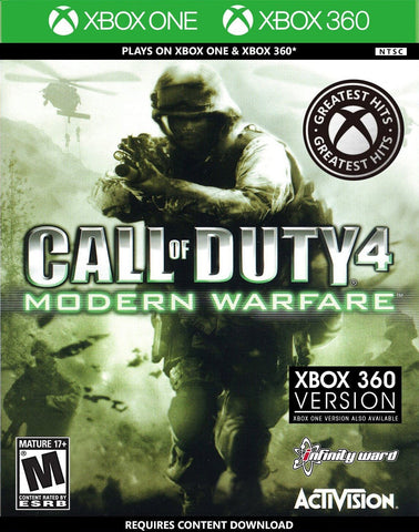 Call Of Duty 4 Modern Warfare 360 Disc XB1 Case Xbox One Used