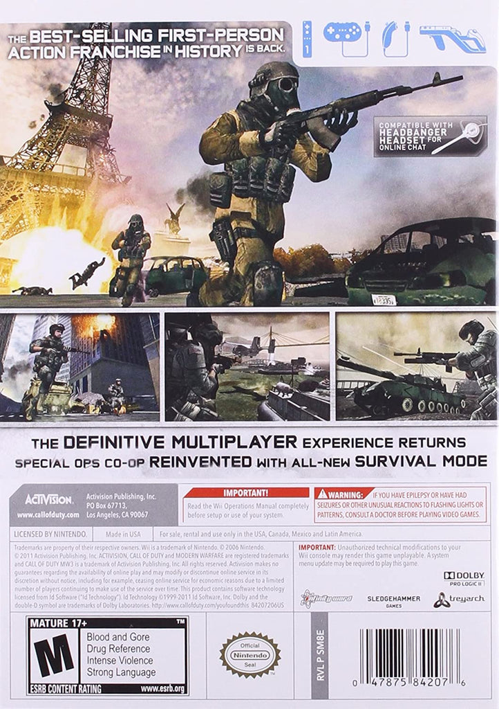 Call of duty modern warfare deals for wii