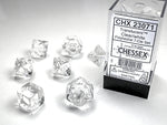 Chessex 7 Piece Translucent Clear/White