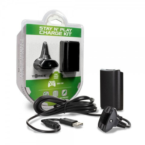360 Controller Charge Kit Cable and Battery Black Tomee New