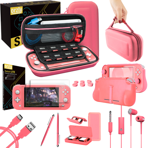 Switch Lite Essential Pack Orzly Coral New