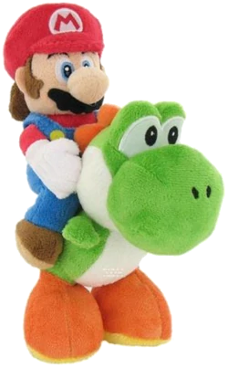 Mario Riding Yoshi 8" Plush New