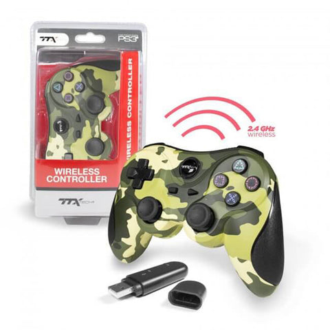PS3 Controller Wireless Ttx Green Camo New
