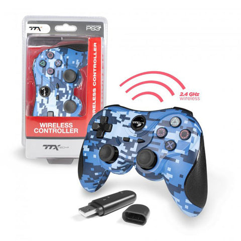 PS3 Controller Wireless Ttx Blue Camo New