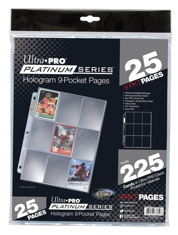 9 Pocket Pages Ultra Pro Platinum Series Hologram 25 Pack